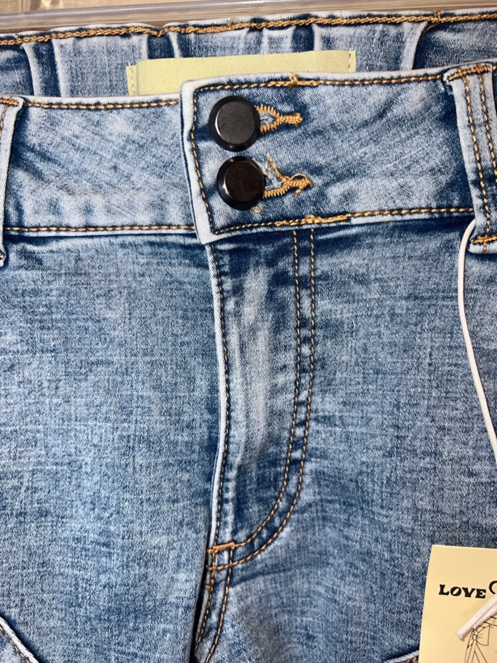 Love Trends Bow Pocket Capri Skinny Jeans Light Wash Size 3 NWT - Picture 4 of 10